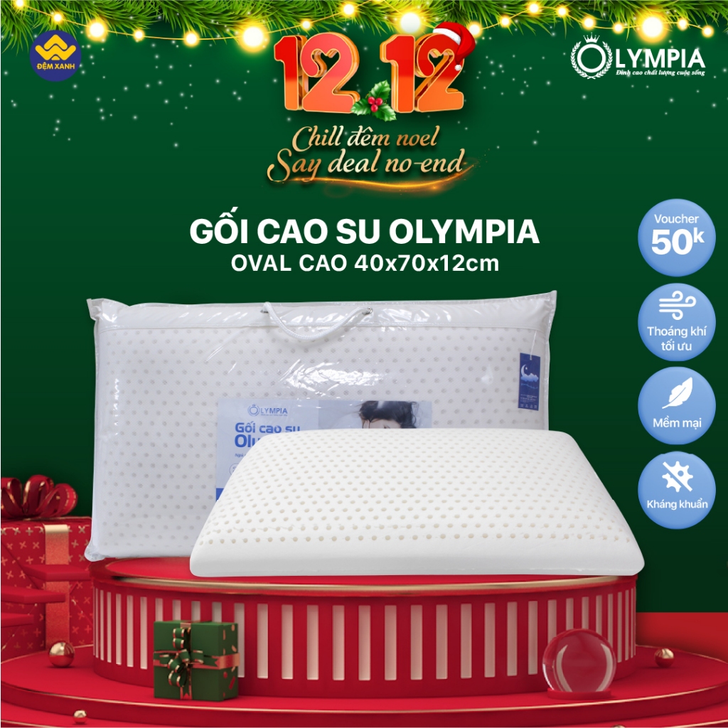 Gối cao su Olympia Oval 40x70x12