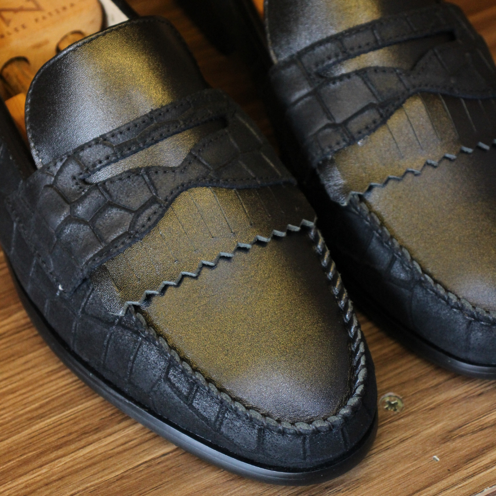 Giày lười da nam  Zenlee Patina LTDVL01 giày da lười kiểu dáng Tassel Loafer in đai vân da bê thật bảo hành trọn đời