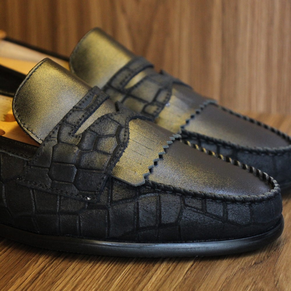 Giày lười da nam  Zenlee Patina LTDVL01 giày da lười kiểu dáng Tassel Loafer in đai vân da bê thật bảo hành trọn đời