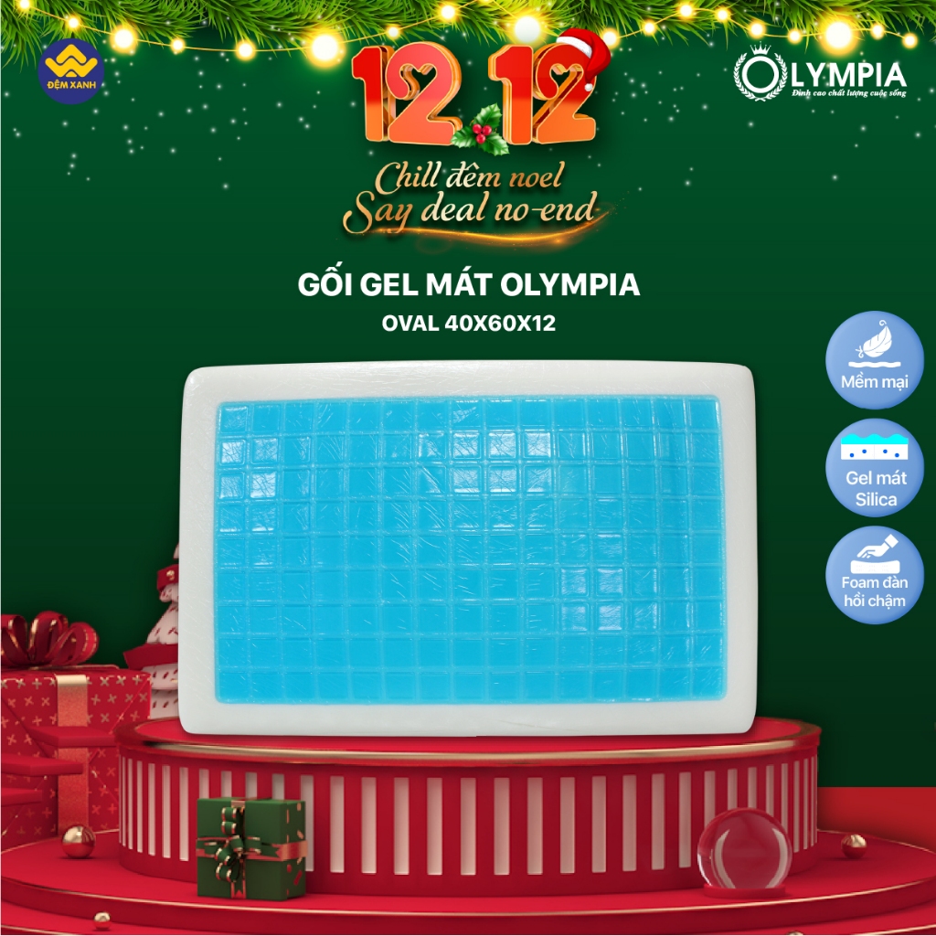 Gối gel mát Olympia oval 40x60x12