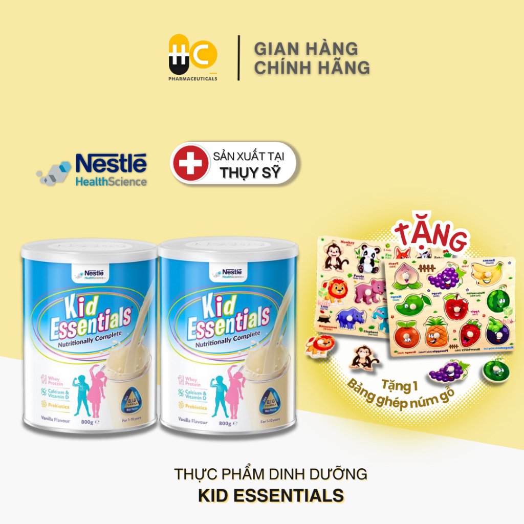 Combo 2 Sữa Bột Kid Essentials- Sữa Úc nhập khẩu chính hãng mẫu mới cho trẻ biếng ăn, chậm tăng cân 800g