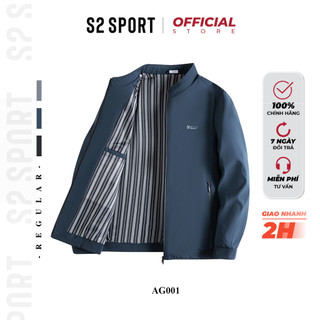 Áo khoác nam Cao Cấp S2 SPORT Vải gió 2 lớp mềm mại, Cổ Bomber,Giữ ấm,Cản Gió kiểu dáng jacket bo gấu trẻ trung AG01