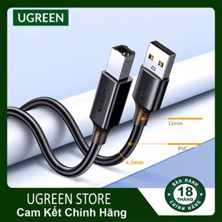 Cáp máy in usb 2.0 ugreen us104 tốc độ cao dài 1m - 5m chính hãng