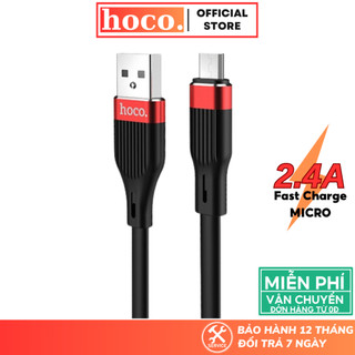 Dây sạc nhanh Hoco Micro cáp silicone hỗ trợ truyền tải dữ liệu dành cho Android samsung oppo