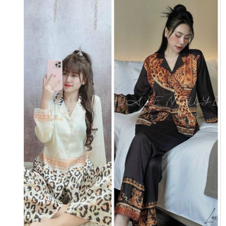 Đồ bộ mặc nhà phong cách quảng châu - chất liệu Lụa gấm xước free size 40-58kg.