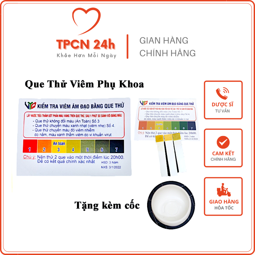 Que thử viêm nhiễm phụ khoa nhanh nhạy - Que test viêm âm đạo