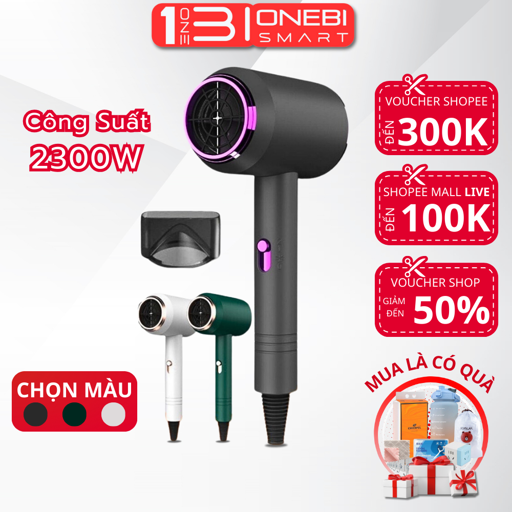 Máy Sấy Tóc 2 Chiều Nóng Lạnh Công Suất Lớn 2300W 3 Chế Độ Sấy Nhanh Khô, Tạo Kiểu, Chăm Sóc Tóc Chuẩn Salon Kèm Mỏ Vịt