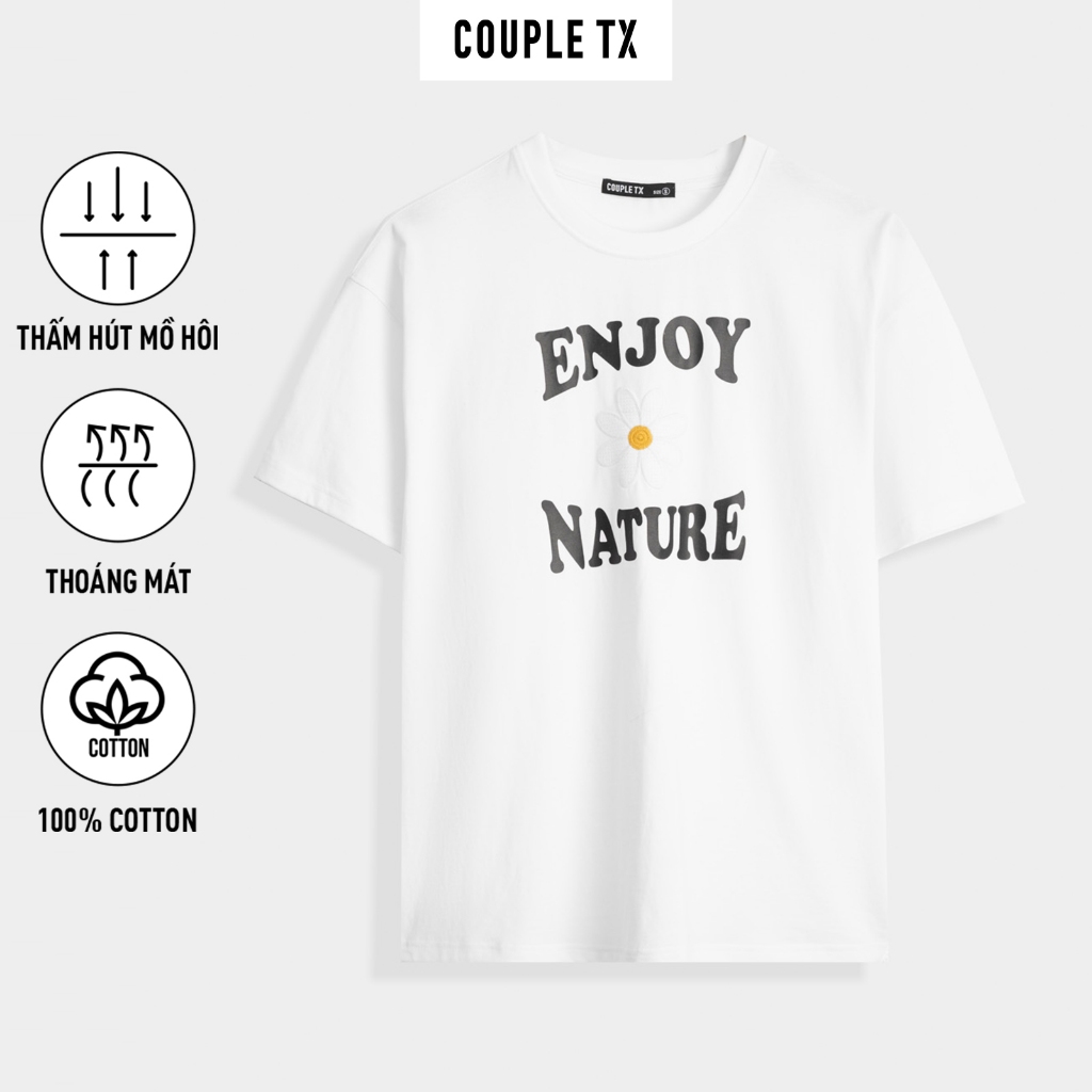 Áo Thun Nữ Couple TX Oversize In Thêu Enjoy Nature WTS 2323