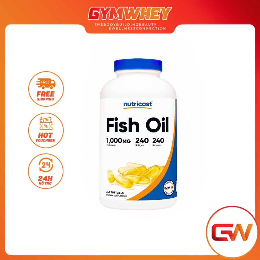 Nutricost Fish Oil Omega 3 Viên Dầu Cá Hỗ Trợ Sức Khỏe Tim Mạch
