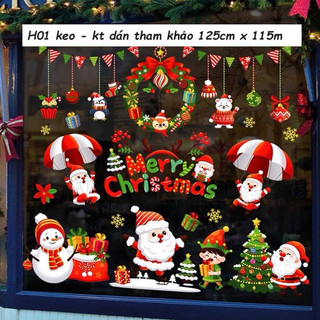 Decan trang trí noel ,decan giáng dinh dán cửa kính
