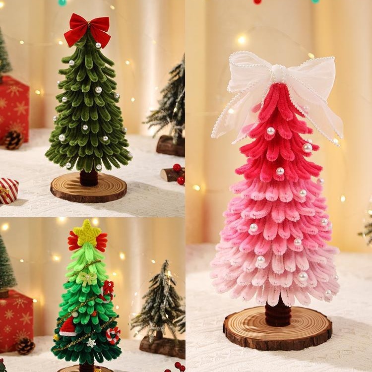 Sỉ 300 sợi dây kẽm nhung làm cây thông noel - Sỉ cành kẽm nhung lông loại 1 nhiều màu dày dặn làm hoa tulip handmade