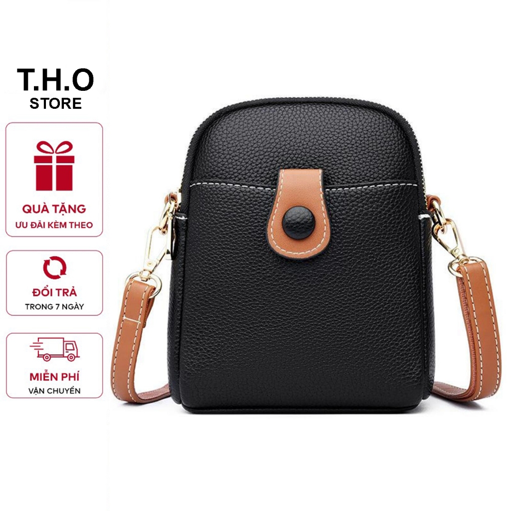 Túi xách nữ túi đeo chéo cúc tròn da gạo K252