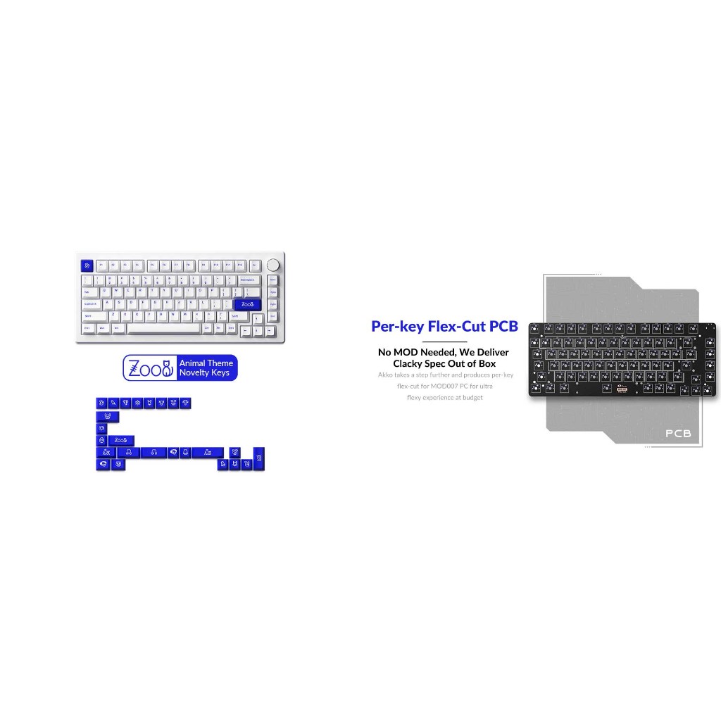 Bàn phím cơ AKKO MOD007 PC Blue on White