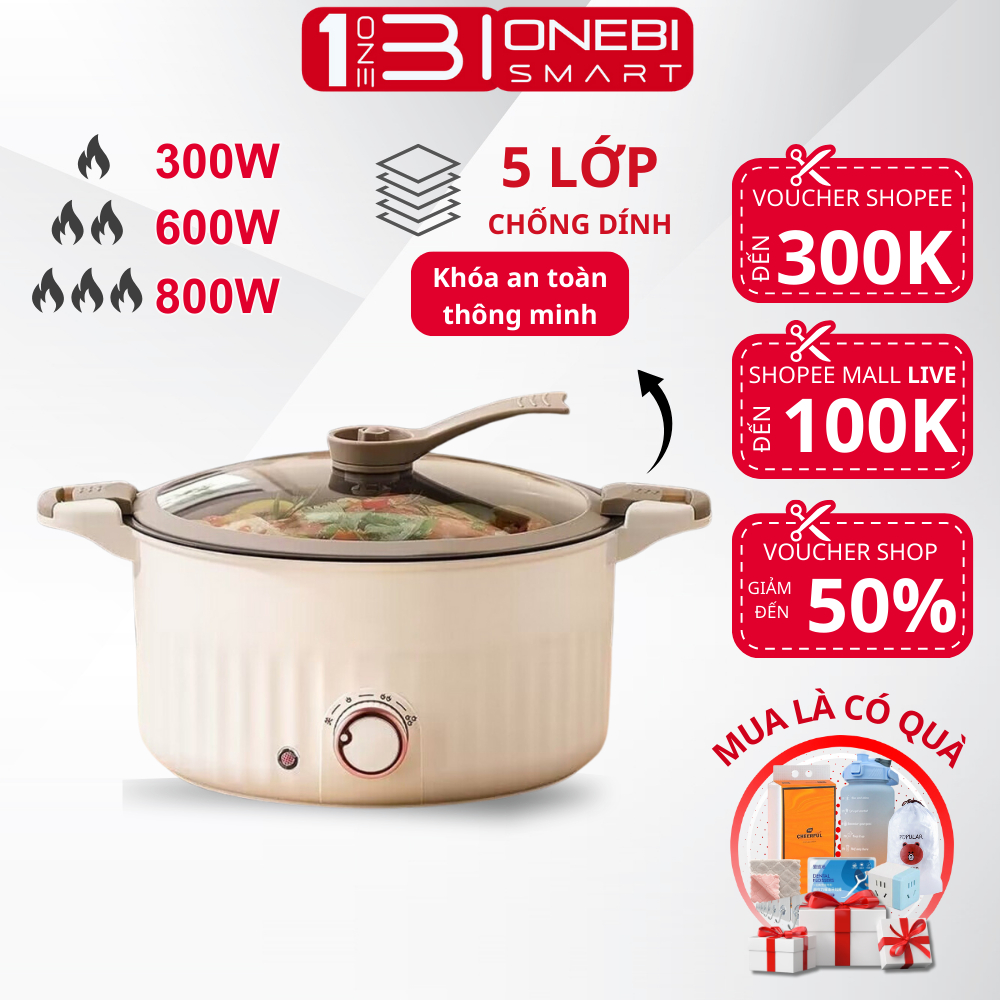 Nồi Áp Suất Đa Năng KAIERSHI ONEBI Cao Cấp Dung Tích 5L, Tự Động Hẹn Giờ - Công Suất 800W Nấu Nhanh, Tiết Kiệm Thời Gian
