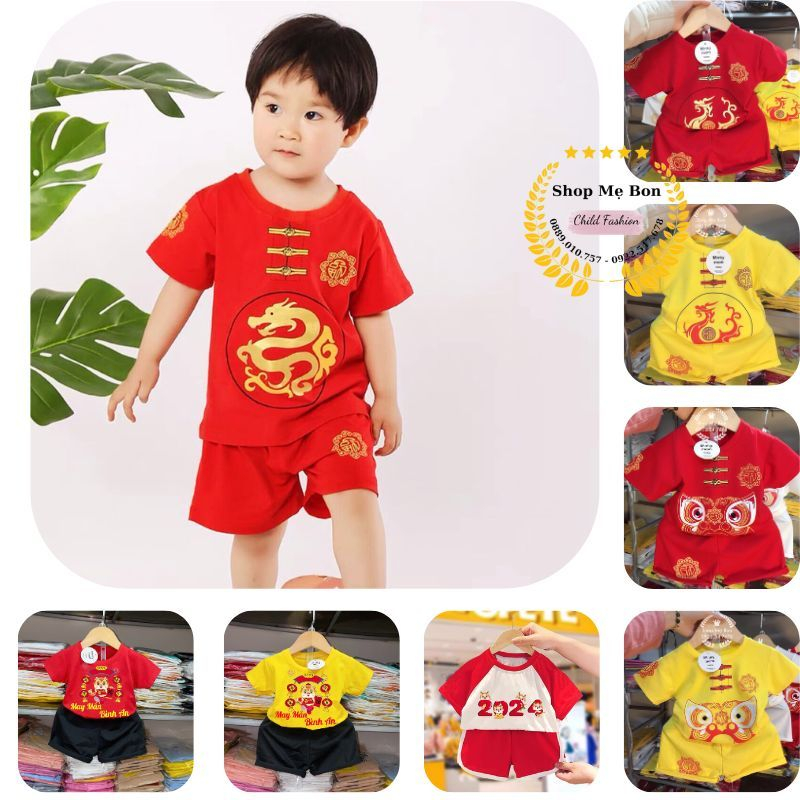 Đồ Tết Cho Bé 2024 Hình Lân Rồng Đáng Yêu MinKy Mom