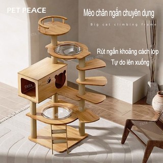 Đồ chơi cho mèo bàn cào móng cho mèo hạt cho mèo cat Khung Gỗ Leo Trèo Cho Mèo Cưng cây mèo cào móng Nhà gỗ cattree