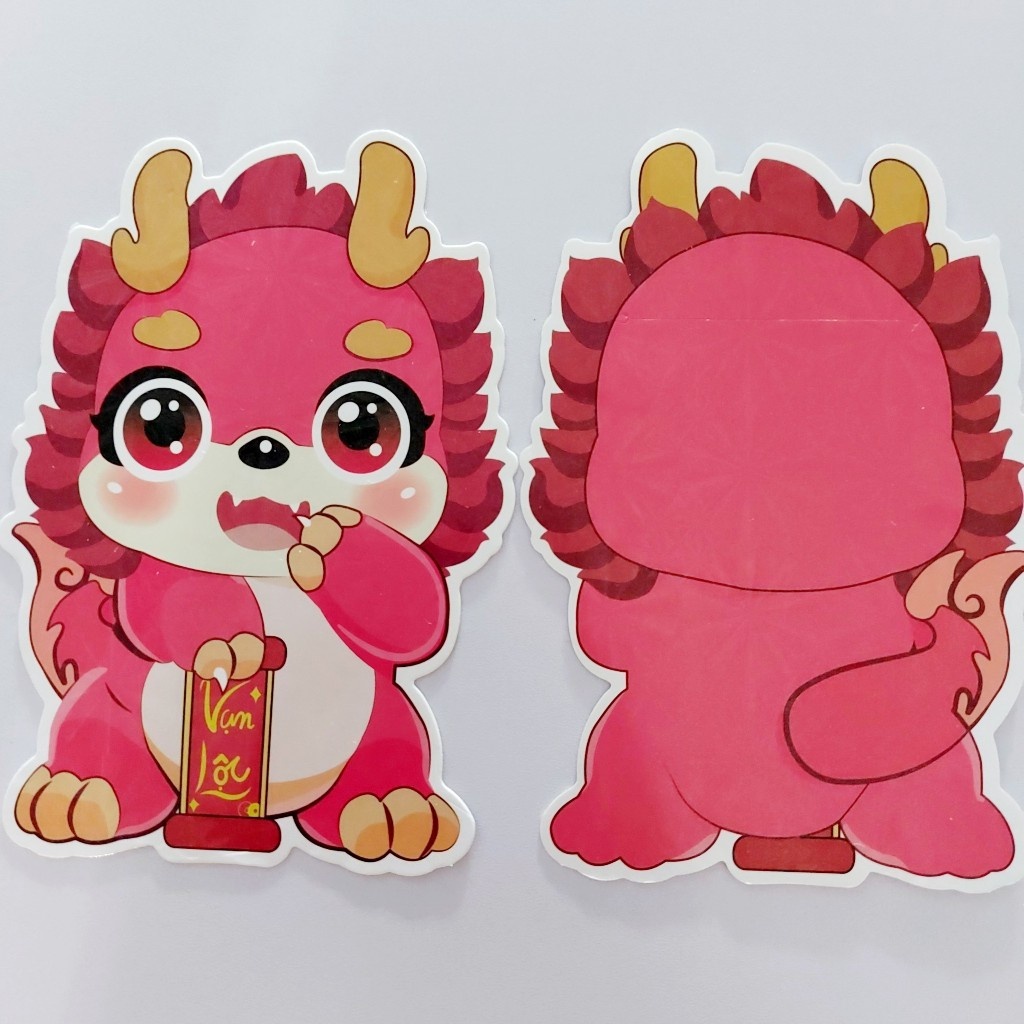 Set 10 Lì Xì 2024 Giáp Thìn Mix Nhân Vật Hoạt Hình Siêu Cute