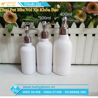 Chai Lọ Chiết Mỹ Phẩm - Chai Vòi Xịt Chốt Bạc 300ml & 400ml