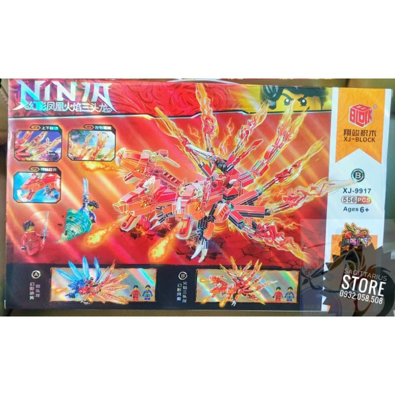 Bộ Xếp Hình XJ853 Lắp Ráp Rồng Băng NinjaG 3 Đầu