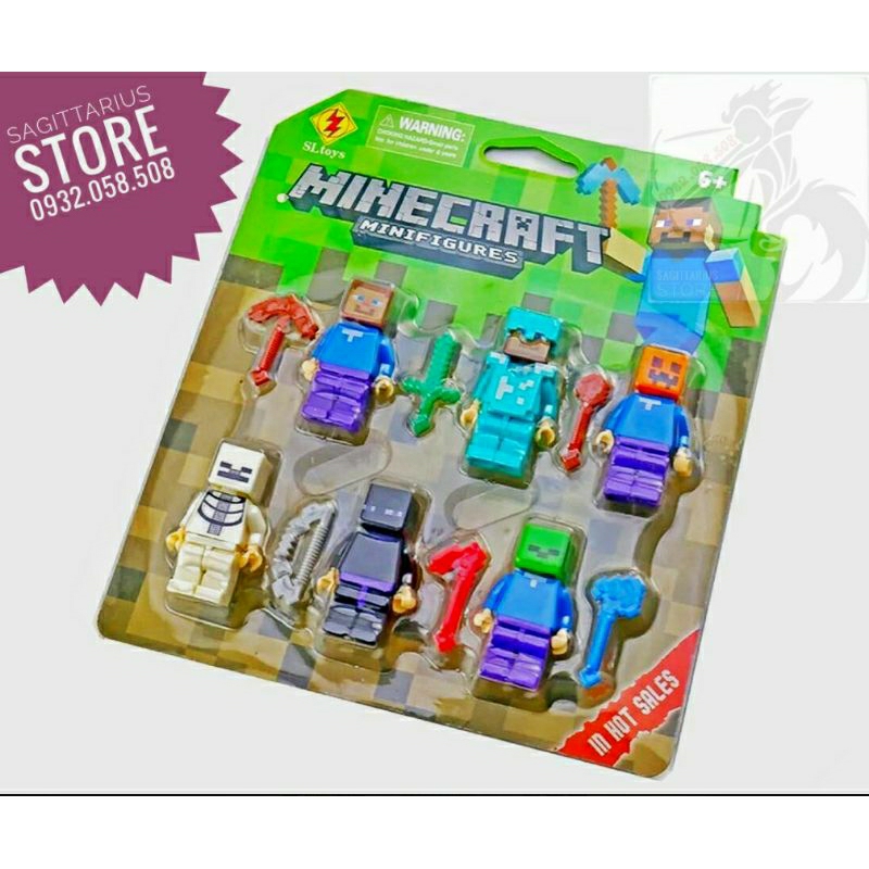 Combo 6 nhân vật Minifigures Minecraft