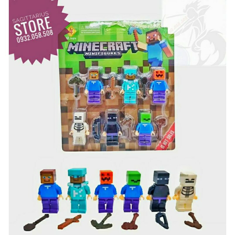 Combo 6 nhân vật Minifigures Minecraft