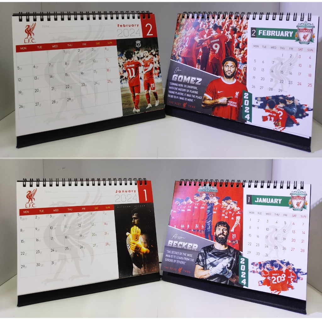 Lịch để bàn âm dương Liverpool 2024