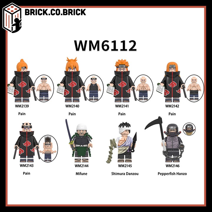Akatsuki Naruto Đồ Chơi Lắp Ráp Mô Hình Nhân Vật Làng Lá Naruto Pain Madara Itachi Sasuke Obito S1-41