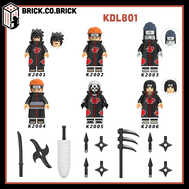Akatsuki Naruto Đồ Chơi Lắp Ráp Mô Hình Nhân Vật Làng Lá Naruto Pain Madara Itachi Sasuke Obito S1-41