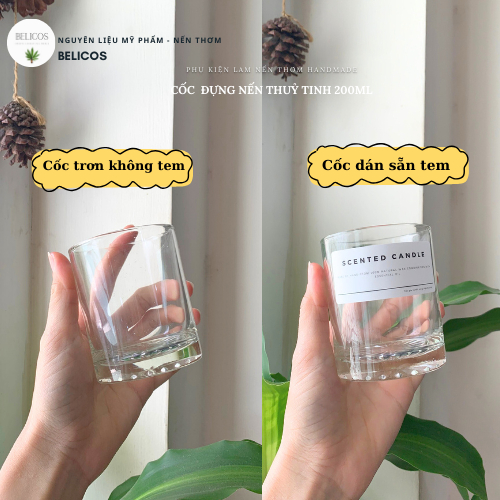 Combo 5 cốc thuỷ tinh đựng nến 200ml