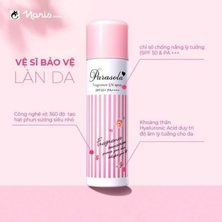 Xịt chống nắng naris cosmetics dưỡng sáng da parasola uv spray spf50+ pa++++ 90g