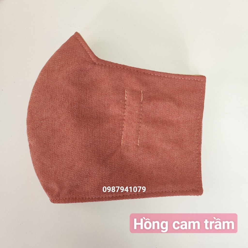 Khẩu trang vải nhung che tai màu trơn 3 lớp, Khẩu trang che tai chống nắng hiệu quả