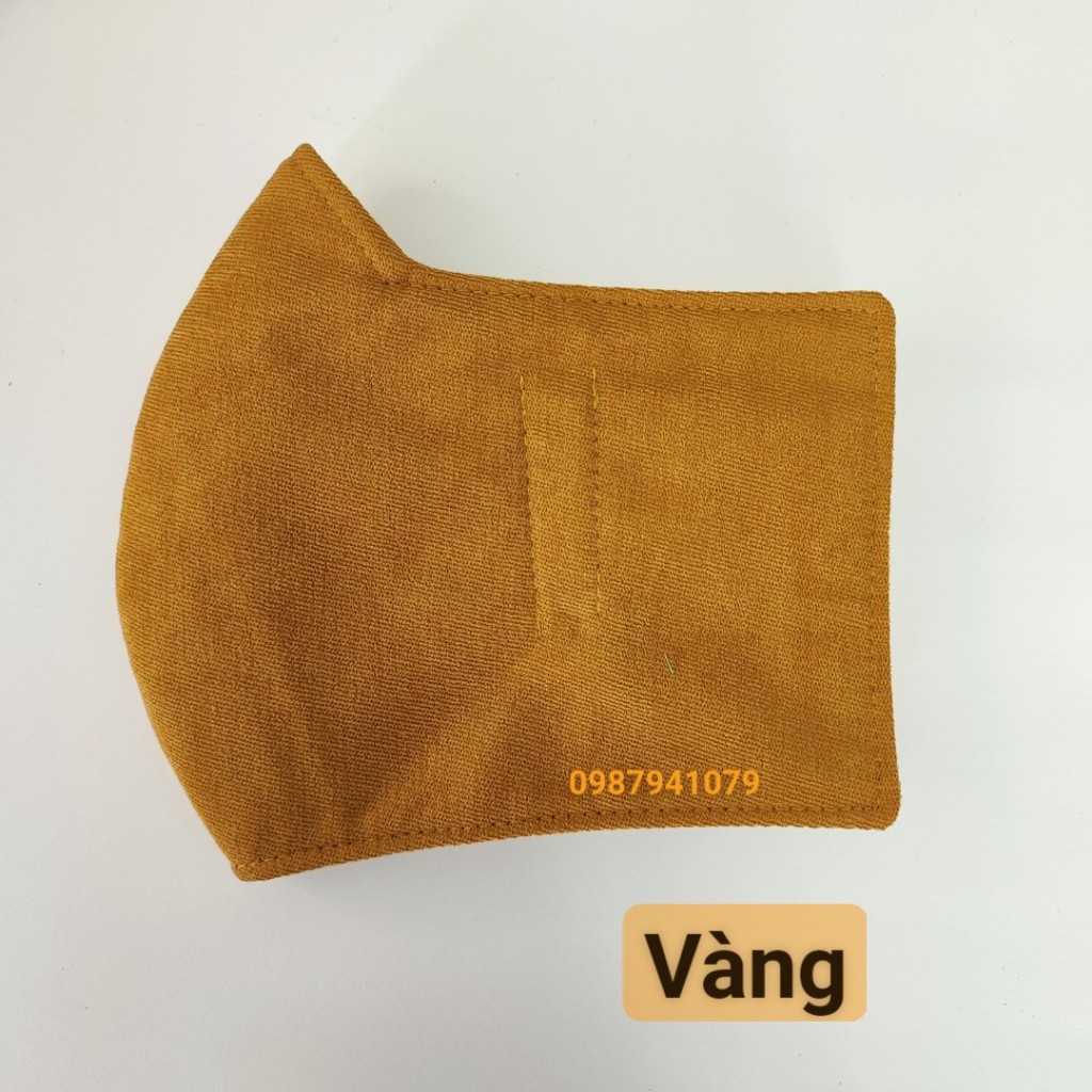 Khẩu trang vải nhung che tai màu trơn 3 lớp, Khẩu trang che tai chống nắng hiệu quả