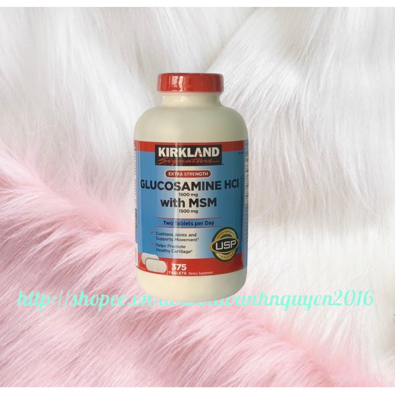 , Bổ xương Glucosamine 1500mg & MSM 1500mg Kirkland , 375 viên .