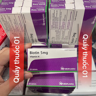 Viên uống BIOTIN 5MG - VITAMIN H cho tóc khỏe,da đẹp - hộp 20 viên