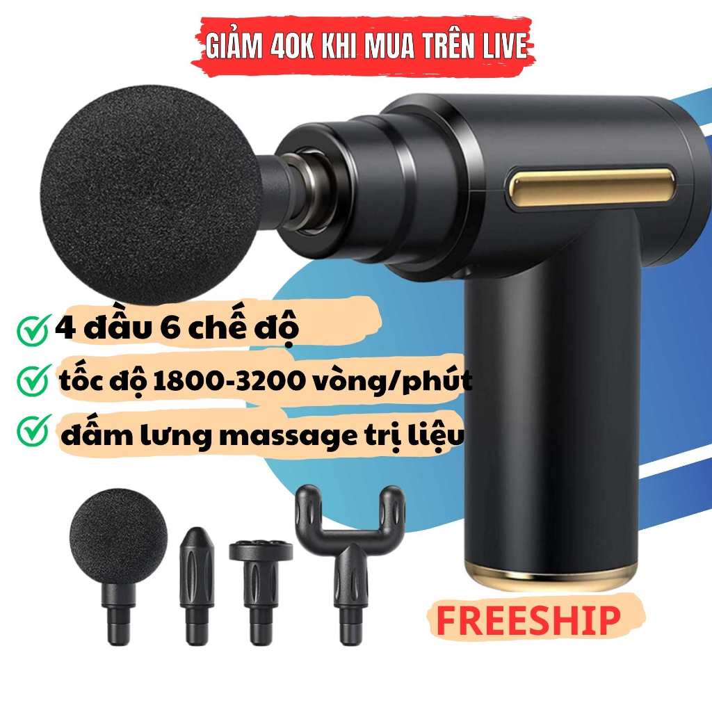 Máy Massage Cầm Tay Mini, mát xa Toàn Thân 6 Cấp Độ Chuyên Sâu Đa Năng - BH 6 tháng