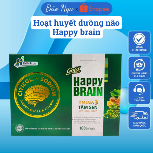 Hoạt huyết dưỡng não Happy brain - Hộp 100 viên