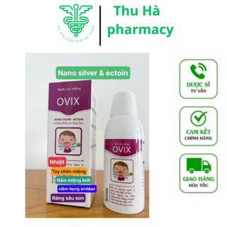 Nước súc miệng Ovix nano bạc 250 ml cho trẻ em > 3 tuổi hỗ trợ giảm viêm họng, nhiệt miệng, ngừa sâu răng