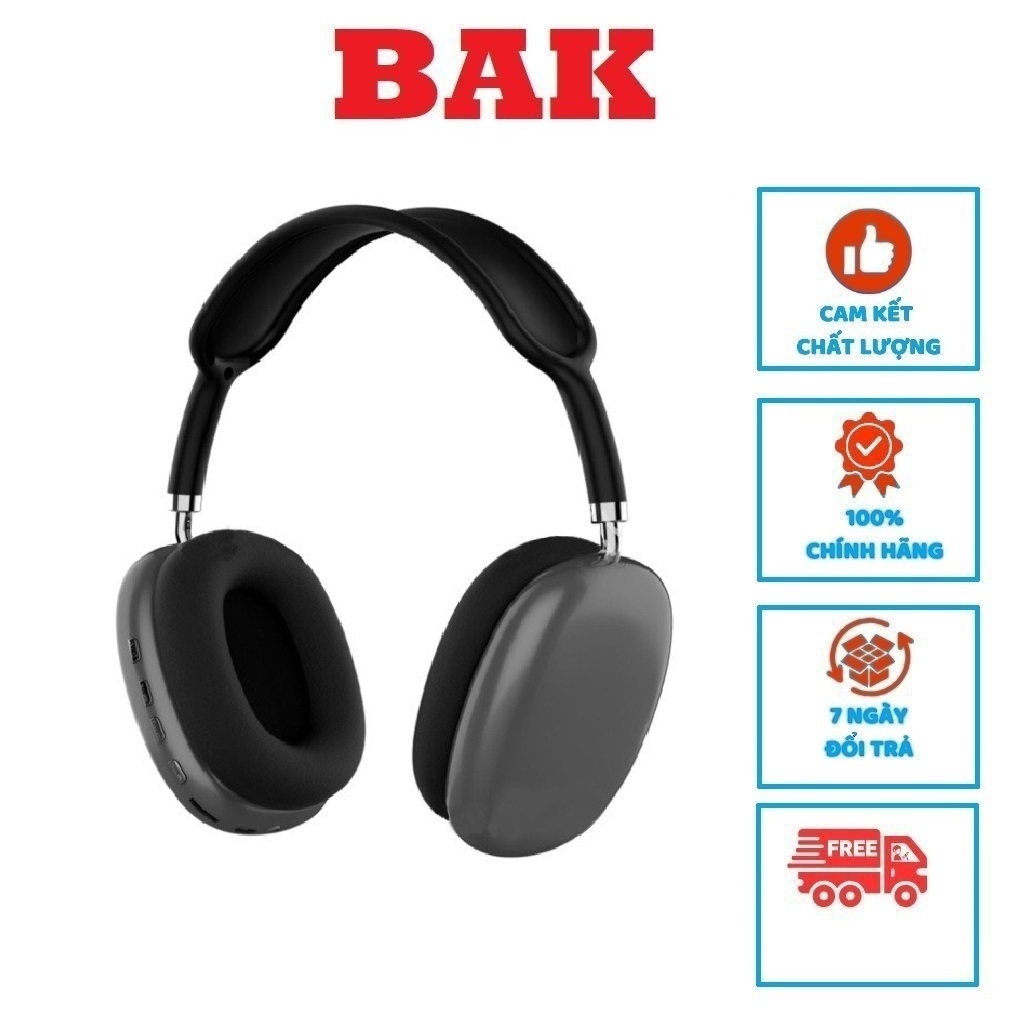 Tai nghe bluetooth chụp tai không dây chống ồn gaming chính hãng BAK P9
