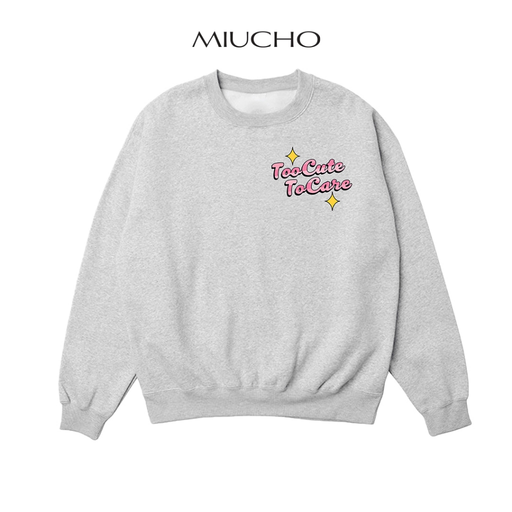 Áo sweater nữ form rộng ST010 Miucho vải chân cua in graphic
