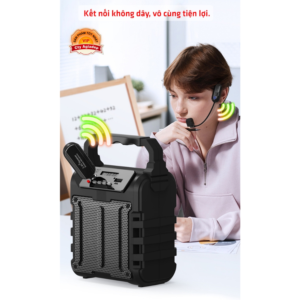 Mic không dây FM Wifi  dùng cho Loa trợ giảng MC Giáo viên Giảng viên