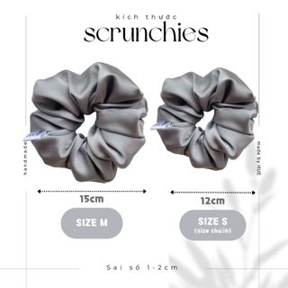 Cột tóc scrunchies handmade lụa satin mềm chun co giãn bảo vệ tóc S1004