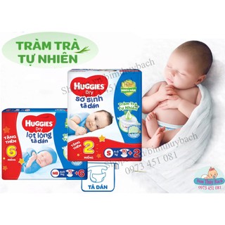 Tã dán sơ sinh huggies nb74 ,s56,s88 mẫu tràm trà mới.