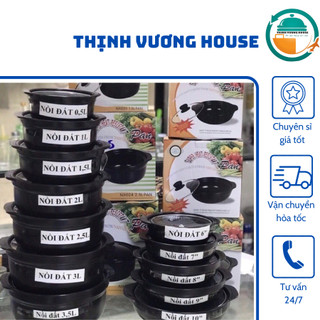 Nồi đất sứ cao cấp, chịu nhiệt 400 độ nắp kiếng-full size- giá rẻ-