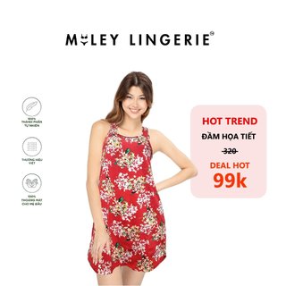 Đầm ngủ nữ sát nách cotton nature wind miley lingerie dcp0408