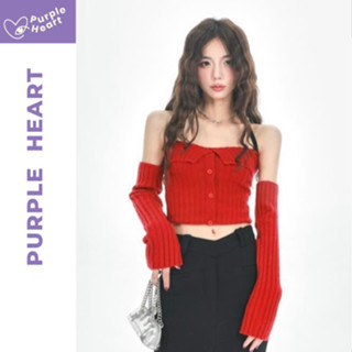 [Có Bigsize] Hera Top - Áo trễ vai tay rời áo màu đỏ mặc noel áo mặc tết cột dây cho nữ Purple heart
