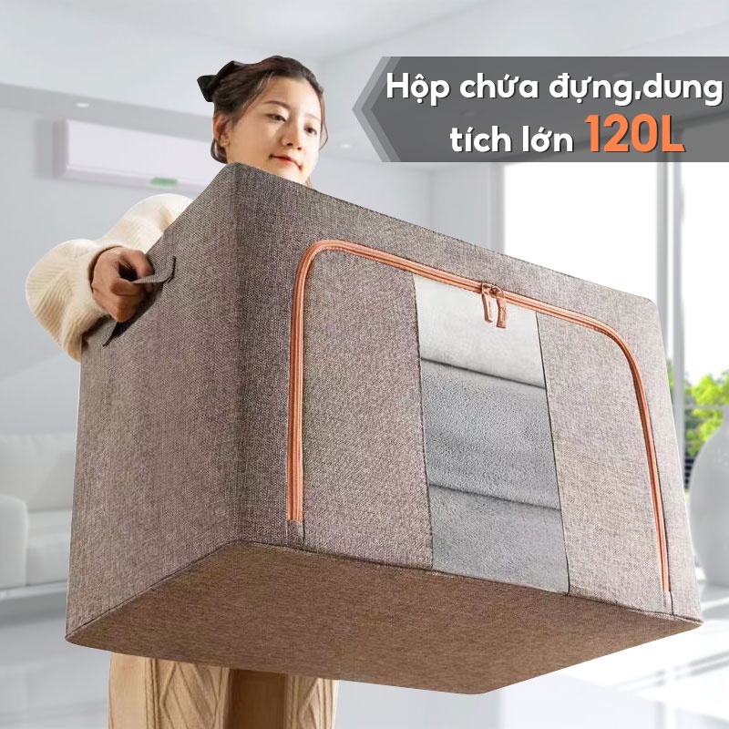Hộp Đựng Quần Áo Túi Đựng Quần Áo Khung Thép Thuận tiện để làm cho tủ quần áo gọn gàng 66/100L Hộp Đựng Quần Áo Túi Đựng