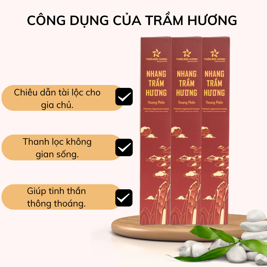 Combo trải nghiệm nhang sạch trầm Thiên Mộc Hương ít khói, thơm dịu nhẹ, không cuốn tàn