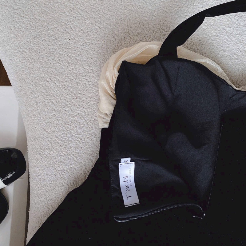 ĐẦM NHUNG CỔ YẾM PHỐI VOAN NUDE NƠ 2M