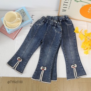 Quần áo trẻ em, Quần jean ống loe bé gái, chất jean mềm cho bé 9-23kg Q100 | Tiểu Yến KID