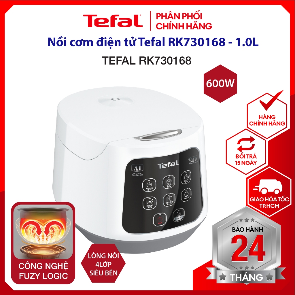 Nồi cơm điện tử Tefal RK730168 1 lít - Hàng chính hãng, bảo hành 24 tháng